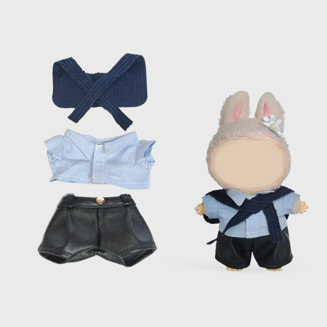 Labubu | Shirt, Leather Pants & Scarf Outfit