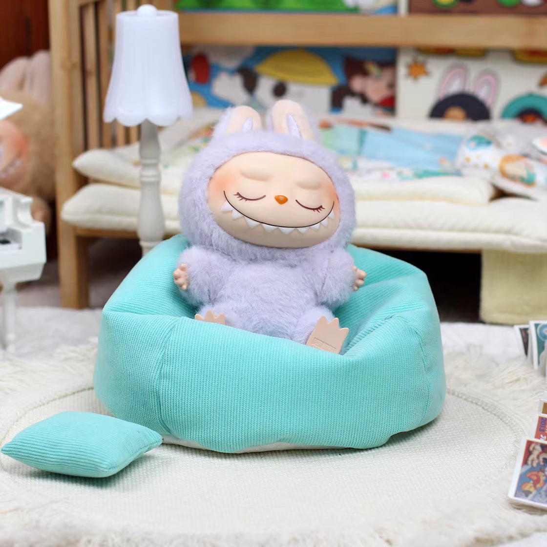 Labubu Doll Sofa for Labubu Mini Lazy Sofa Bed V1 V2 V3 DIY Clothing Accessories Cute Doll Cushion Children'S Toy Gift