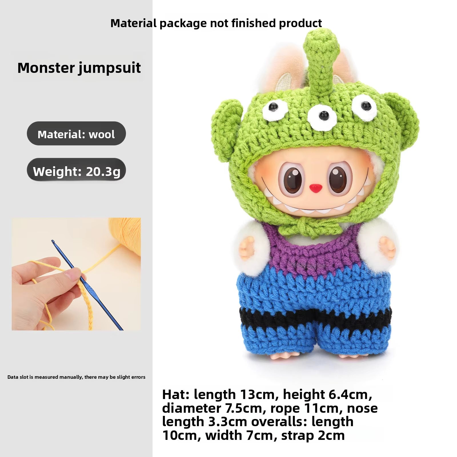 New Labubu Clothing Doll Doll Doll Clothes Hook Woven Material Bag Cute Dressing Jumpsuit Fish Tail Skirt