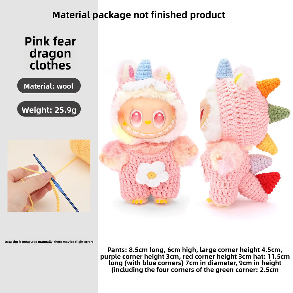 New Labubu Clothing Doll Doll Doll Clothes Hook Woven Material Bag Cute Dressing Jumpsuit Fish Tail Skirt