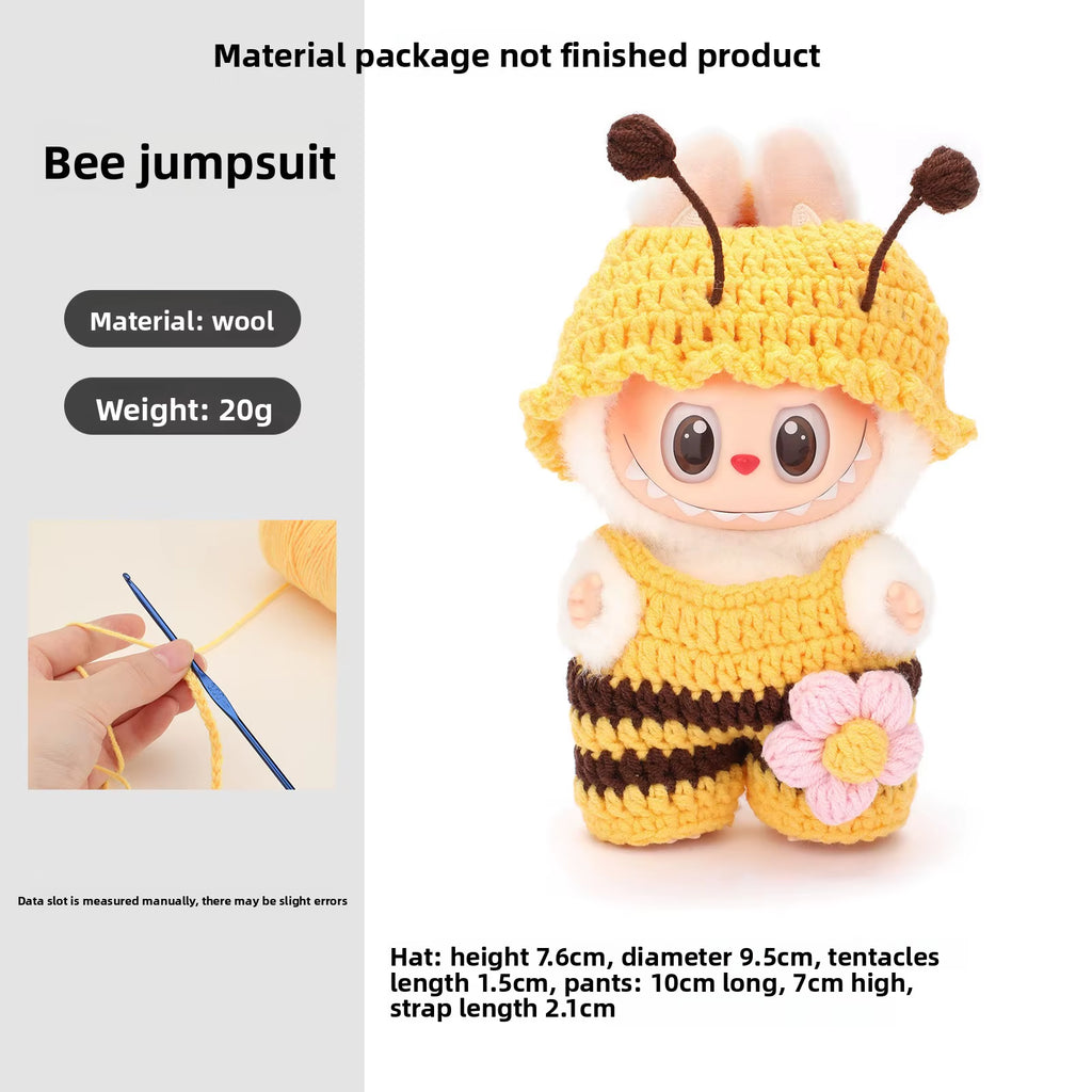 New Labubu Clothing Doll Doll Doll Clothes Hook Woven Material Bag Cute Dressing Jumpsuit Fish Tail Skirt