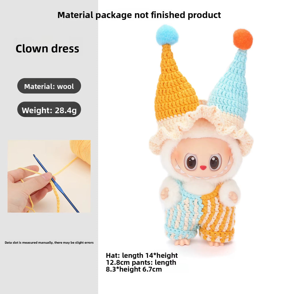 New Labubu Clothing Doll Doll Doll Clothes Hook Woven Material Bag Cute Dressing Jumpsuit Fish Tail Skirt