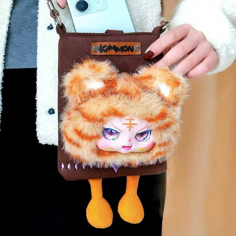 New 2025 Authentic Kimmon Cute Pet Plush Crossbody Bag Trendy Surprise Blind Box Toy Holiday Gift Travel Friendly for Girls