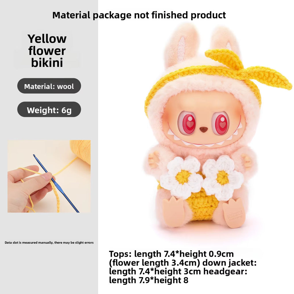 New Labubu Clothing Doll Doll Doll Clothes Hook Woven Material Bag Cute Dressing Jumpsuit Fish Tail Skirt